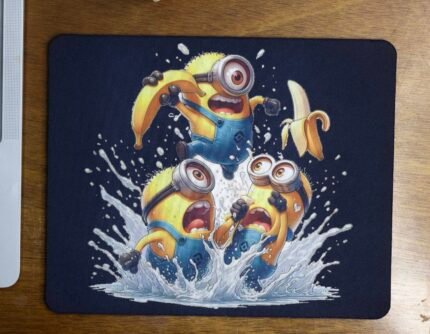 High Quality Mouse Pad 18X21 cm | Anti-Slip Grip with Sublimation Print Three Minions with Banana